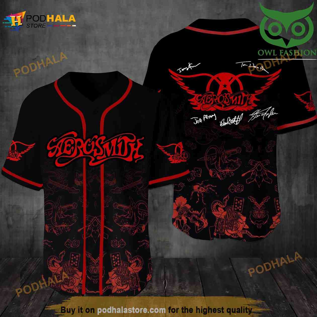 Aerosmith 3D Baseball Jersey Shirt Aerosmith 3D Baseball Jersey Shirt