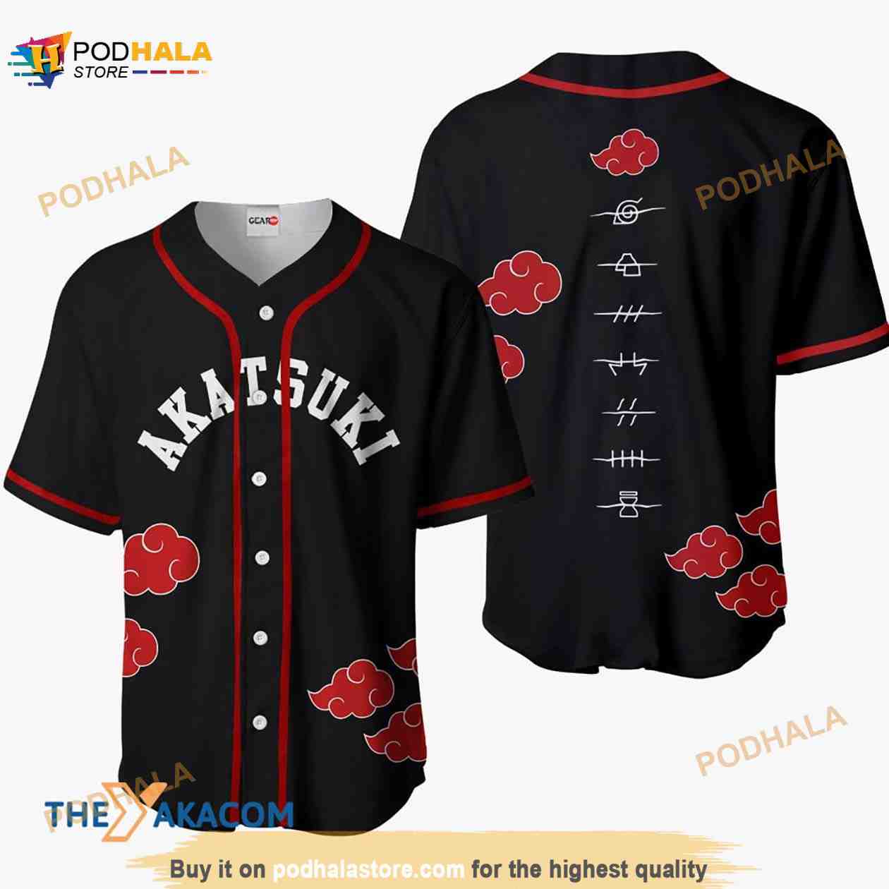 Akatsuki Naruto Anime Gift For Fan 3D Baseball Jersey Shirt Akatsuki Naruto Anime Gift For Fan 3D Baseball Jersey Shirt
