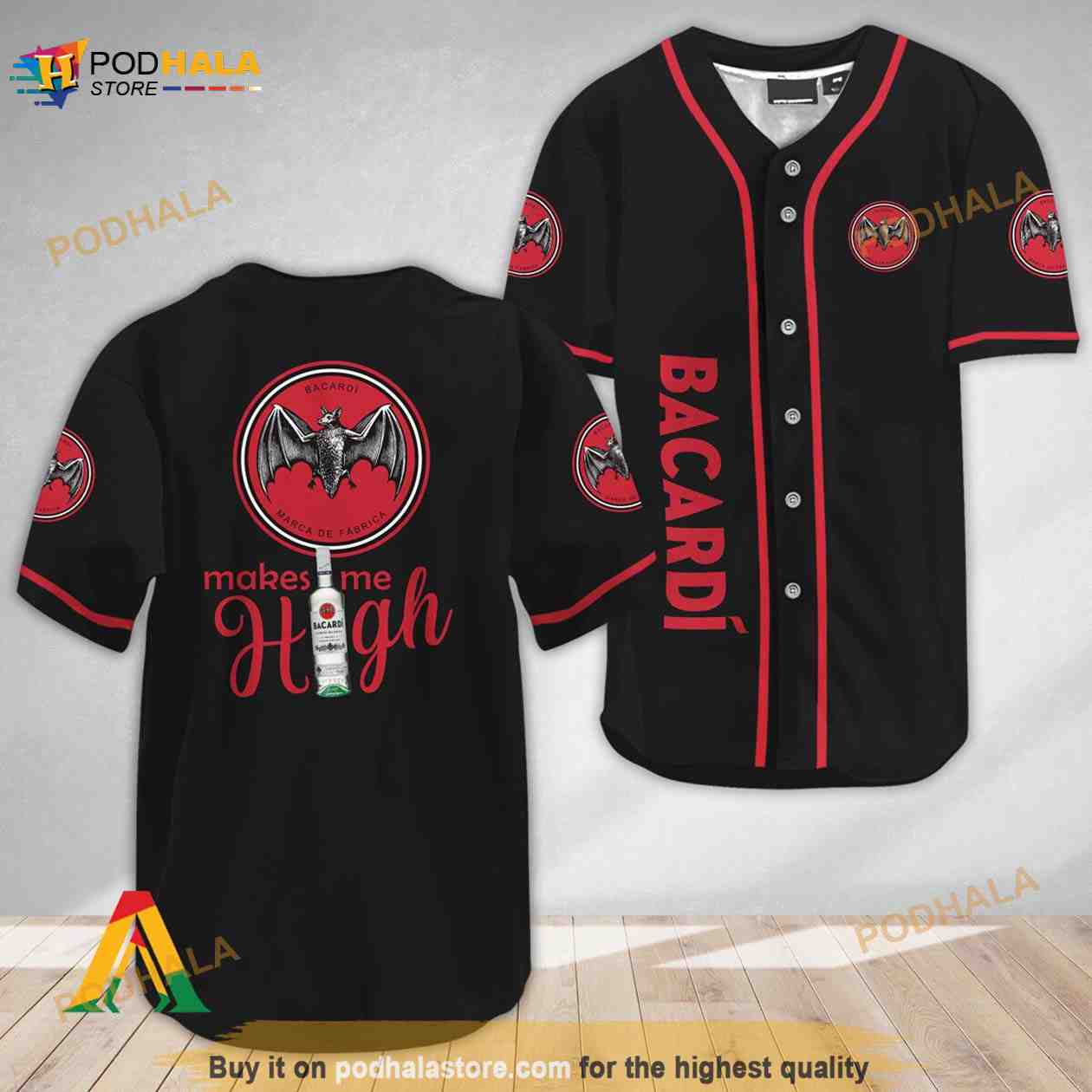 Basic Bacardi Rum Make Me High 3D Baseball Jersey Basic Bacardi Rum Make Me High 3D Baseball Jersey
