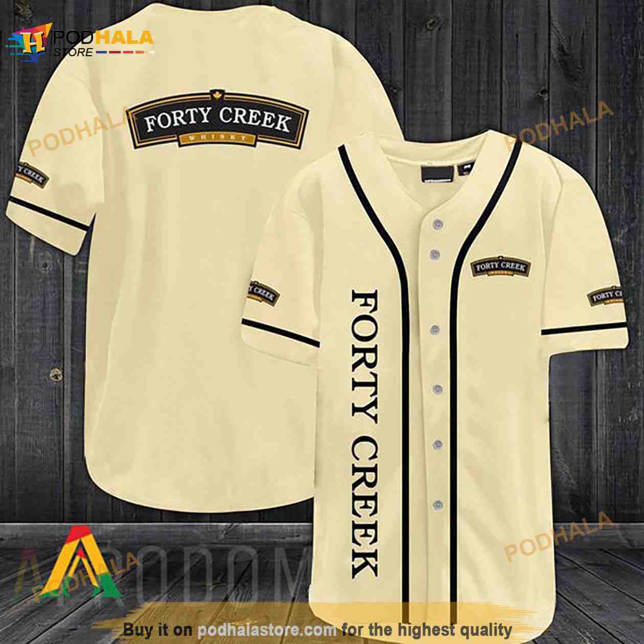 Beige Forty Creek 3D Baseball Jersey Beige Forty Creek 3D Baseball Jersey
