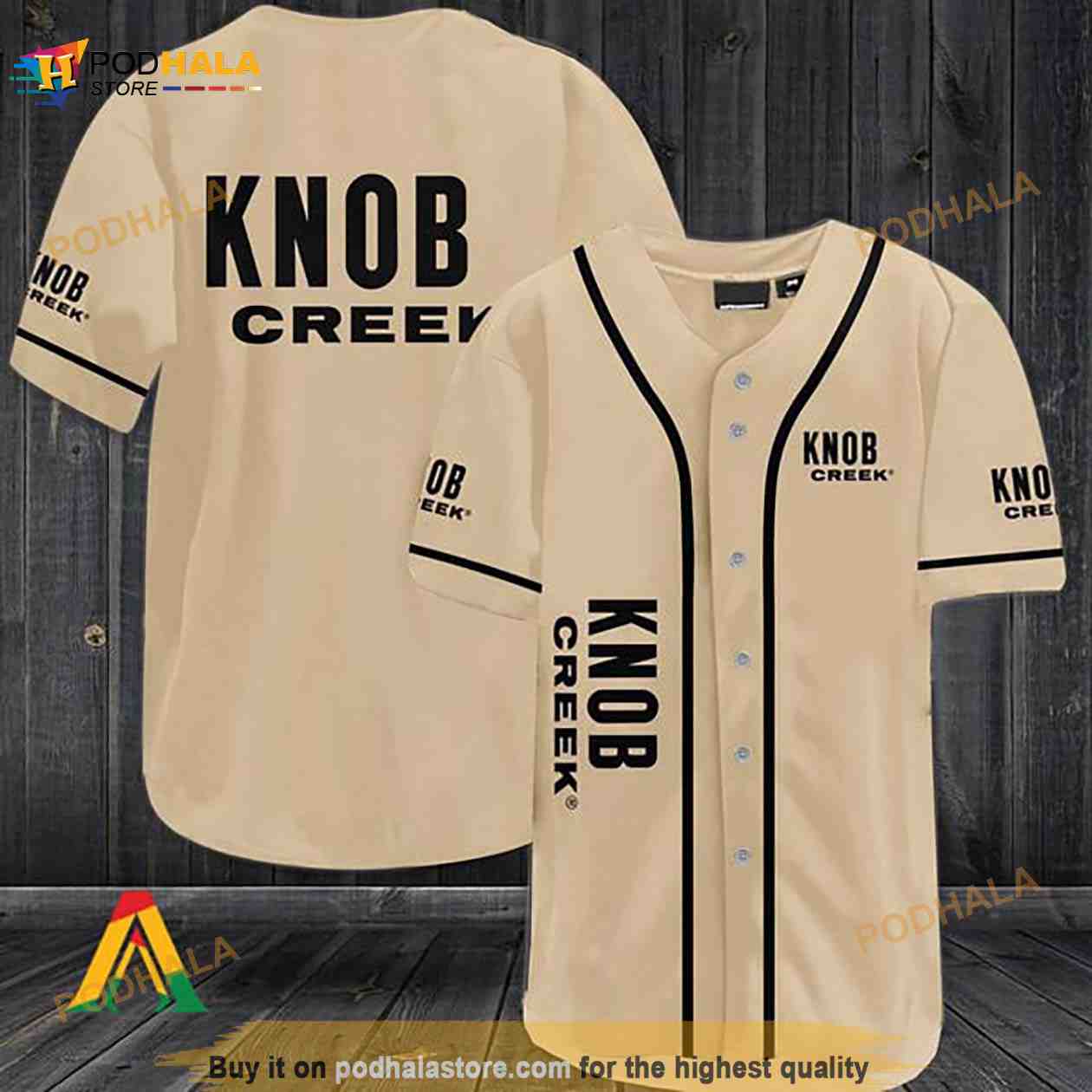 Beige Knob Creek 3D Baseball Jersey Beige Knob Creek 3D Baseball Jersey