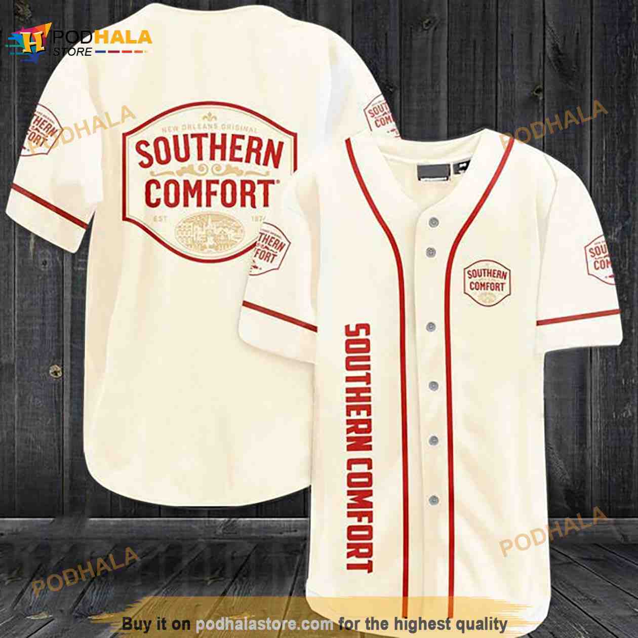 Beige Southern Comfort 3D Baseball Jersey Beige Southern Comfort 3D Baseball Jersey