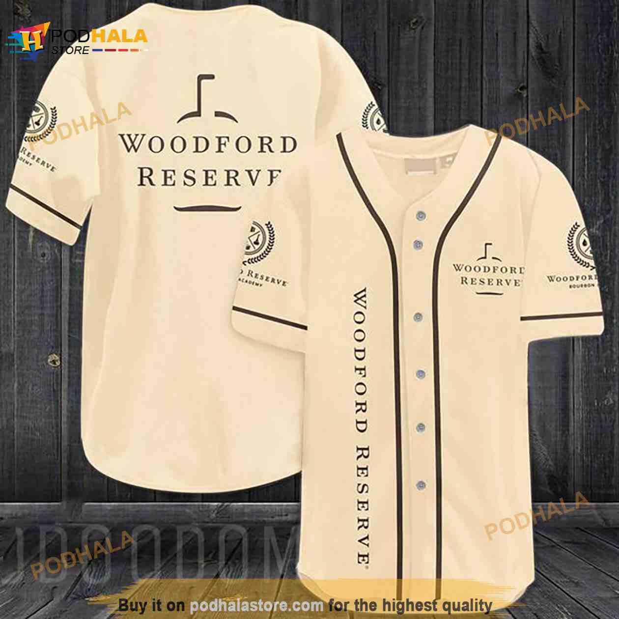 Beige Woodford Reserve 3D Baseball Jersey Beige Woodford Reserve 3D Baseball Jersey