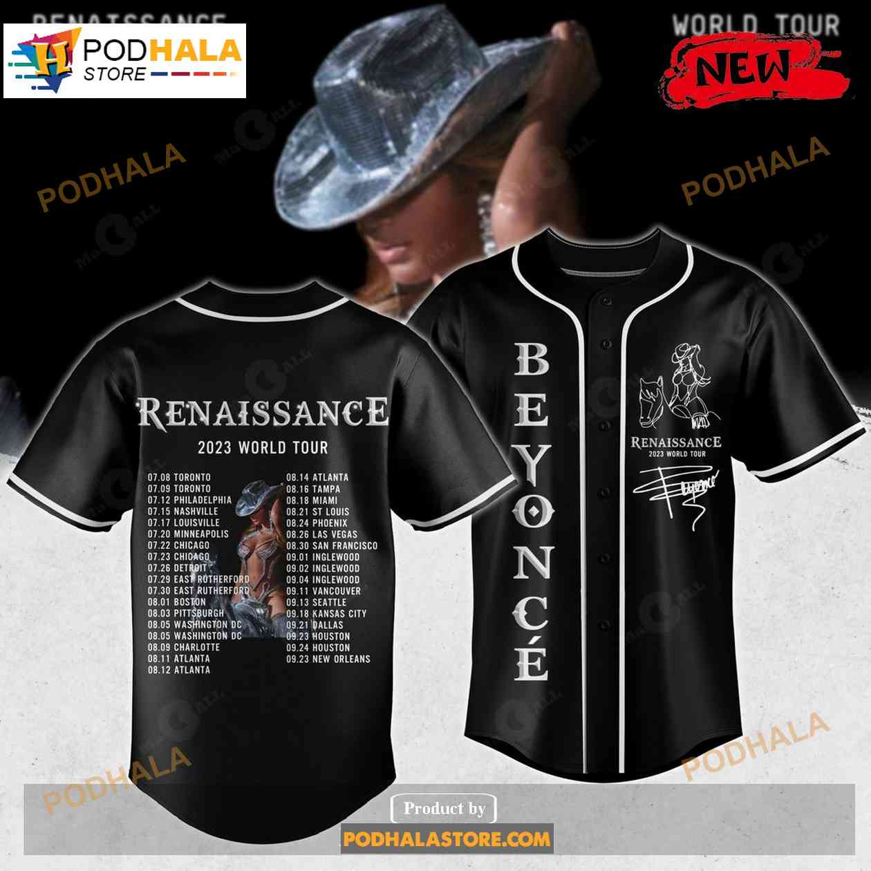 Beyonce Renaissance Word Tour Black New Design Jersey Beyonce Renaissance Word Tour Black New Design Jersey