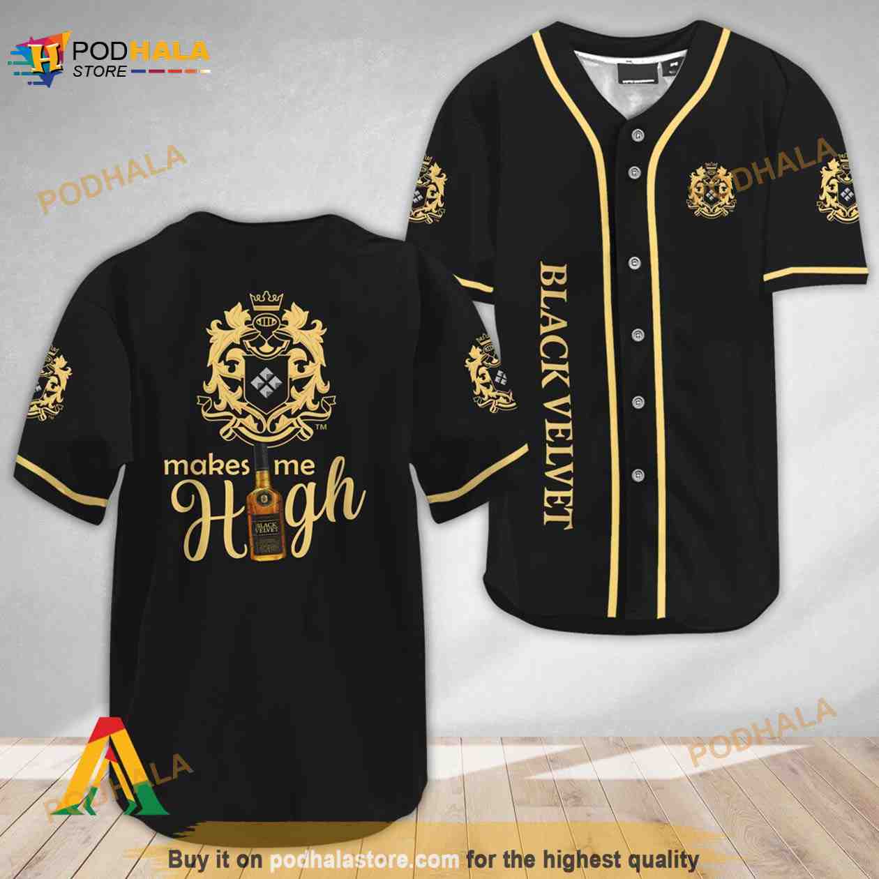Black Velvet Whisky Make Me High 3D Baseball Jersey Black Velvet Whisky Make Me High 3D Baseball Jersey
