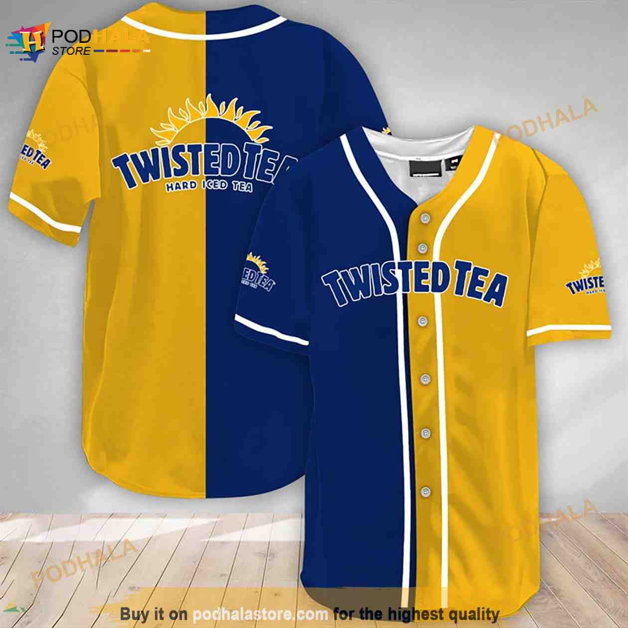 Blue And Yellow Split Twisted Tea 3D Baseball Jersey Blue And Yellow Split Twisted Tea 3D Baseball Jersey
