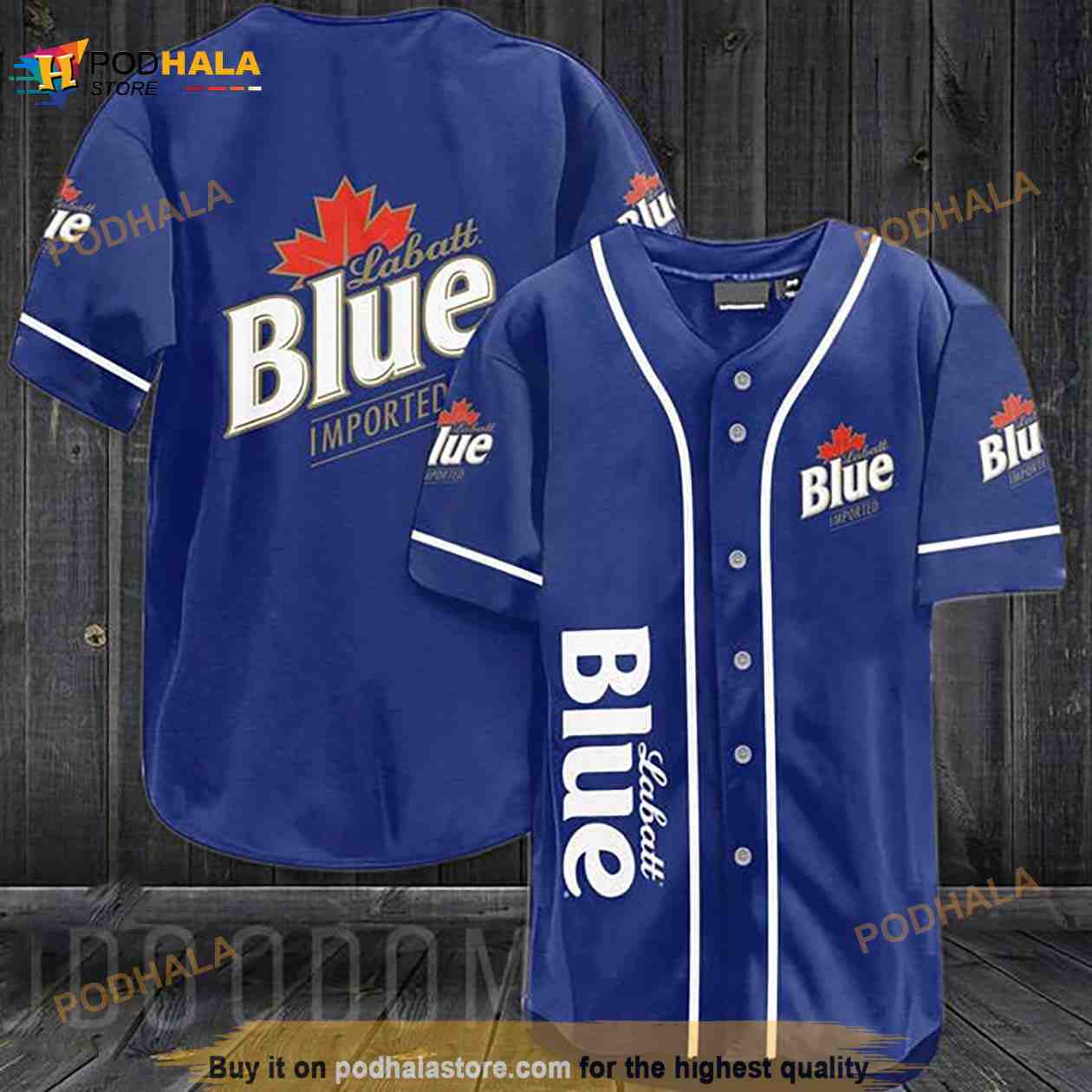 Blue Labatt Blue Beer 3D Baseball Jersey Blue Labatt Blue Beer 3D Baseball Jersey