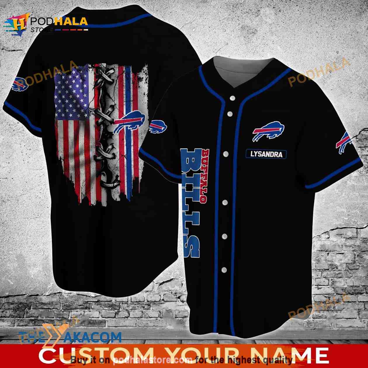 Buffalo Bills Nfl Custom Name 3D Baseball Jersey Shirt Buffalo Bills Nfl Custom Name 3D Baseball Jersey Shirt