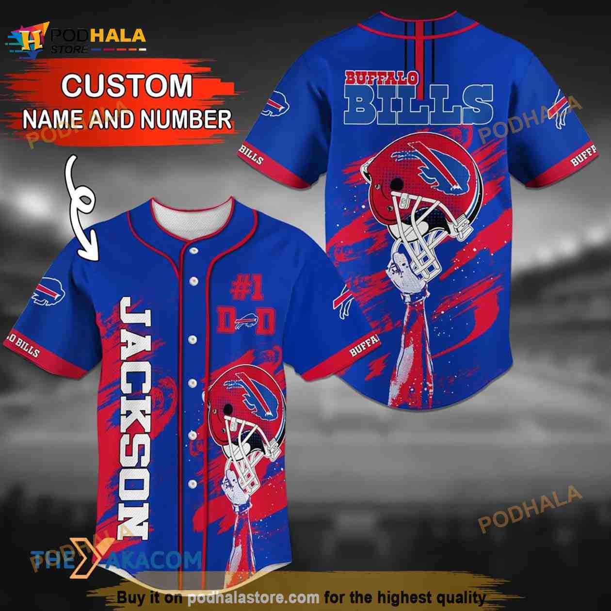 Buffalo Bills Nfl Personalized 3D Baseball Jersey Shirt No1 Dad Buffalo Bills Nfl Personalized 3D Baseball Jersey Shirt No1 Dad