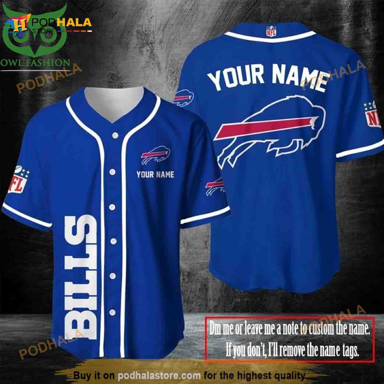 Buffalo Bills Personalized 3D Baseball Jersey Shirt Buffalo Bills Personalized 3D Baseball Jersey Shirt