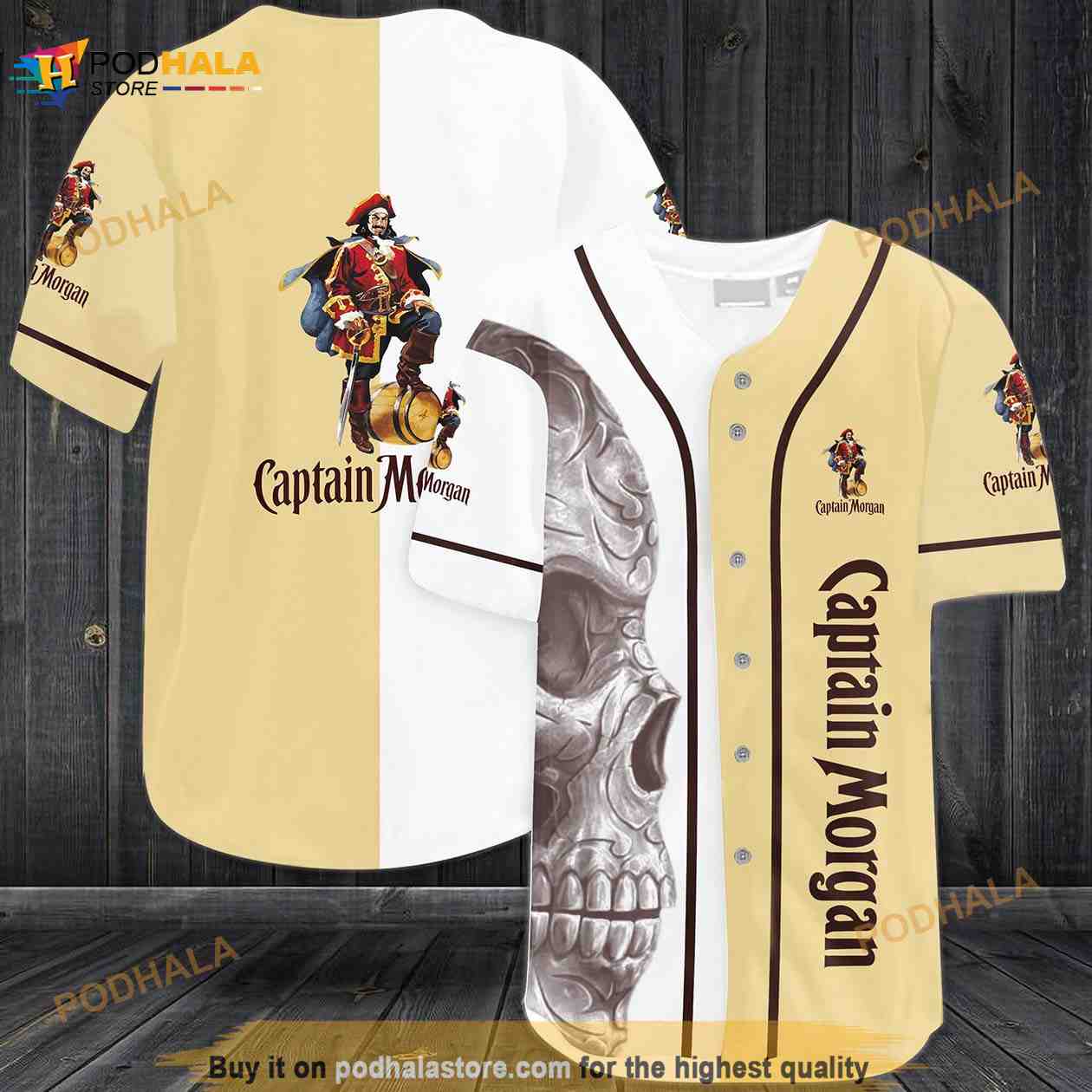 Captain Morgan Skull 3D Baseball Jersey Captain Morgan Skull 3D Baseball Jersey