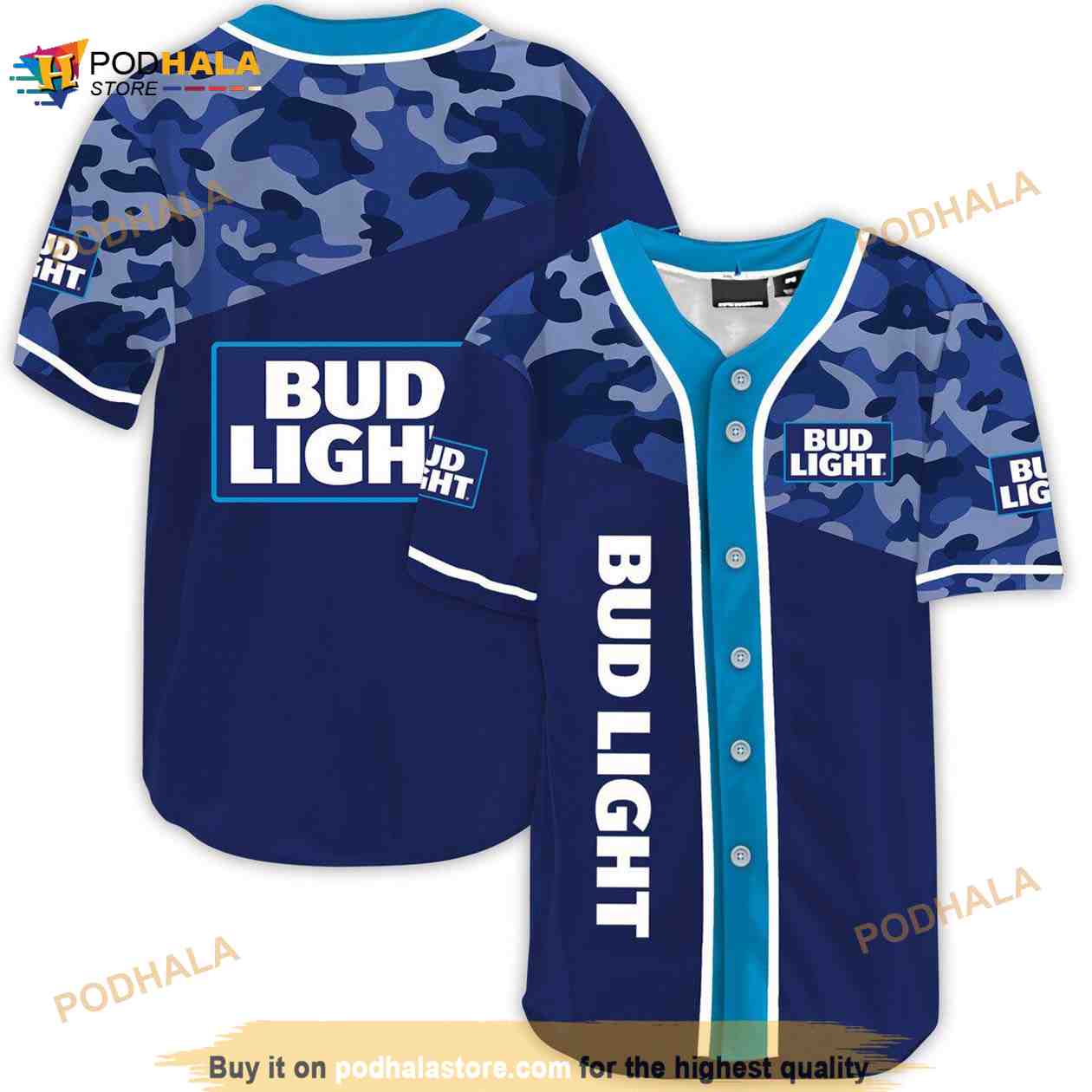 Classic Camouflage Bud Light 3D Baseball Jersey Classic Camouflage Bud Light 3D Baseball Jersey