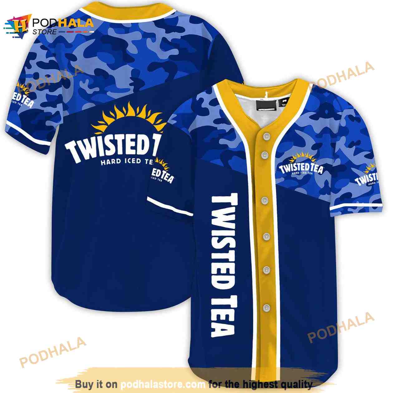 Classic Camouflage Twisted Tea 3D Baseball Jersey Classic Camouflage Twisted Tea 3D Baseball Jersey