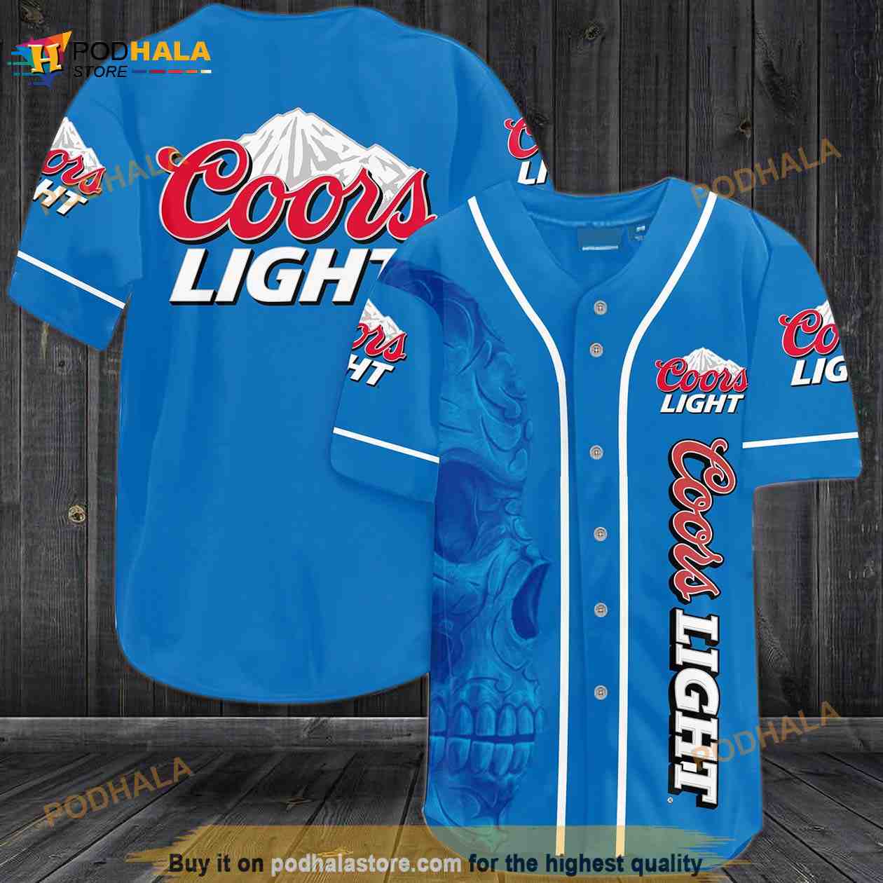 Coors Light Skull 3D Baseball Jersey Coors Light Skull 3D Baseball Jersey
