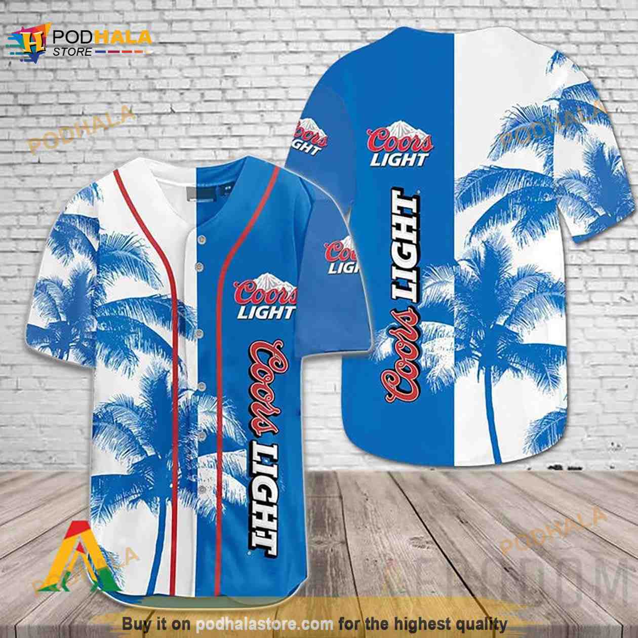 Coors Light Tropical Coconut Trees 3D Baseball Jersey Coors Light Tropical Coconut Trees 3D Baseball Jersey