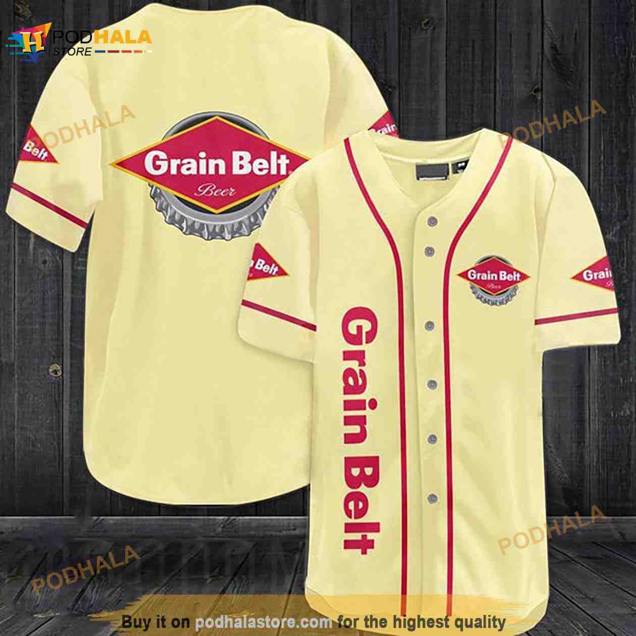 Cream Yellow Grain Belt Beer 3D Baseball Jersey Cream Yellow Grain Belt Beer 3D Baseball Jersey