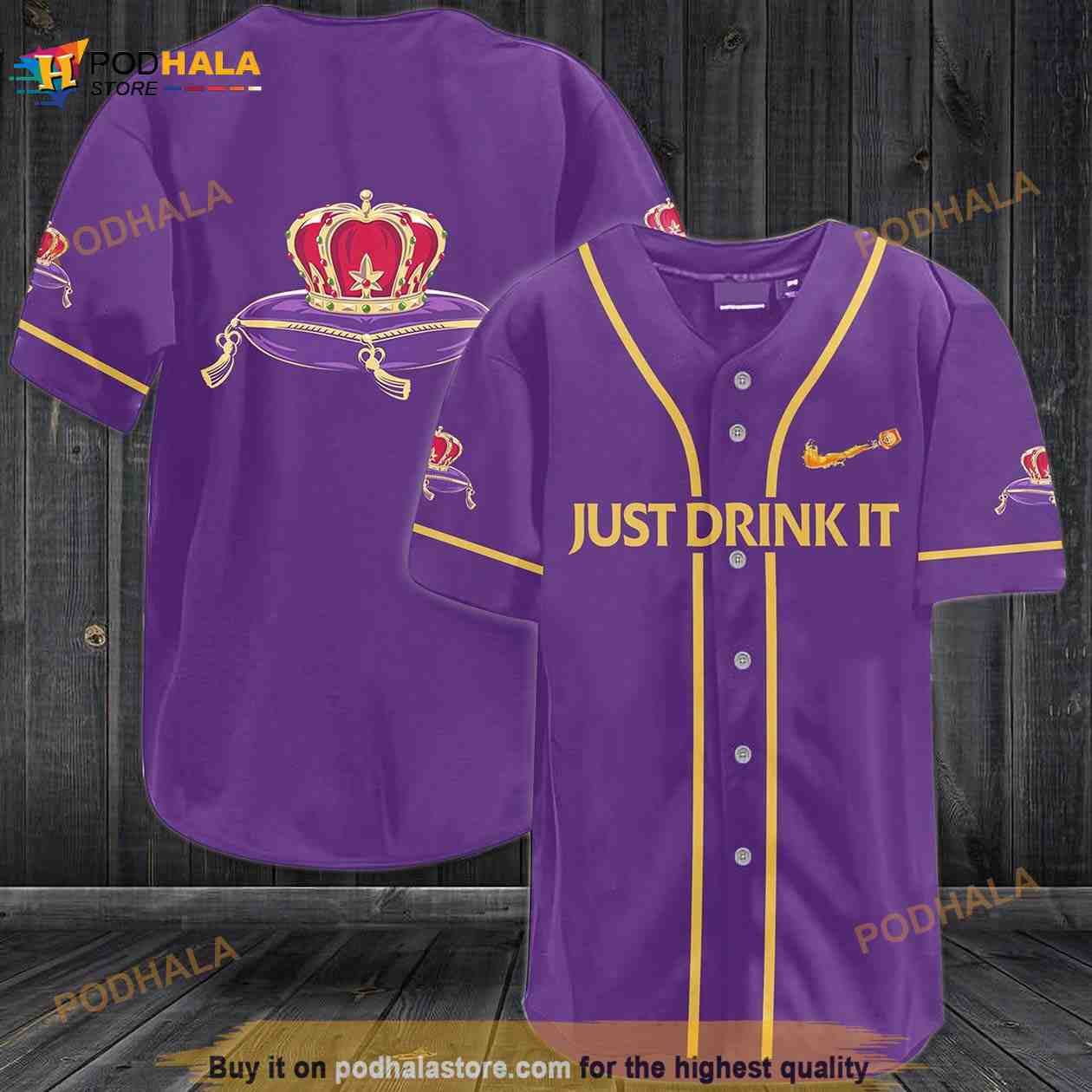 Crown Royal Just Drink It All Over Print Unisex 3D Baseball Jersey Crown Royal Just Drink It All Over Print Unisex 3D Baseball Jersey