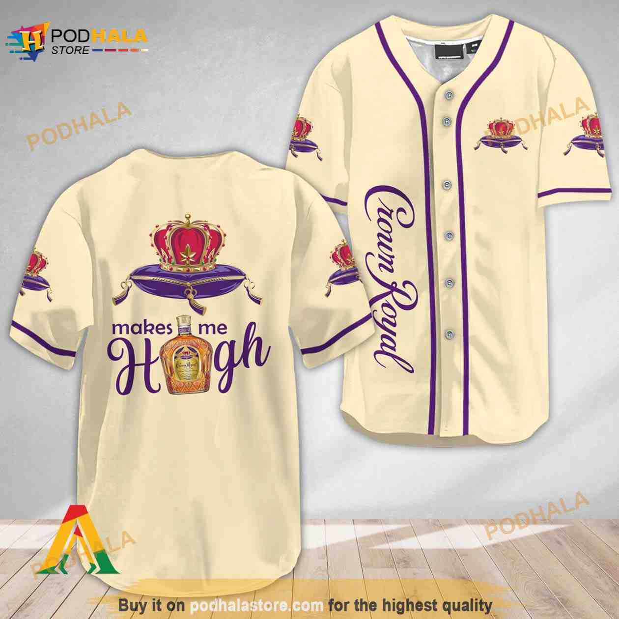 Crown Royal Make Me High 3D Baseball Jersey Crown Royal Make Me High 3D Baseball Jersey