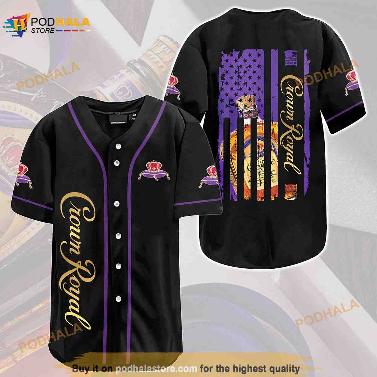 Crown Royal Usa Flag All Over Print Unisex 3D Baseball Jersey Crown Royal Usa Flag All Over Print Unisex 3D Baseball Jersey