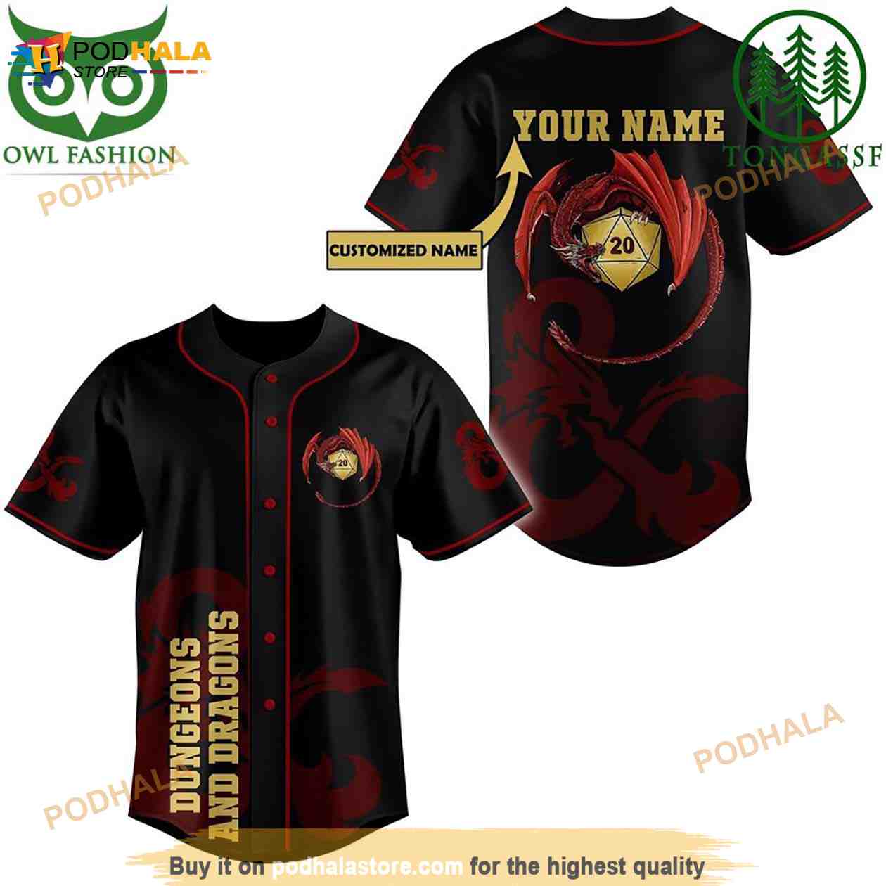 Custom Name Dungeons And Dragons Limted Edition 3D Baseball Jersey Shirt Custom Name Dungeons And Dragons Limted Edition 3D Baseball Jersey Shirt