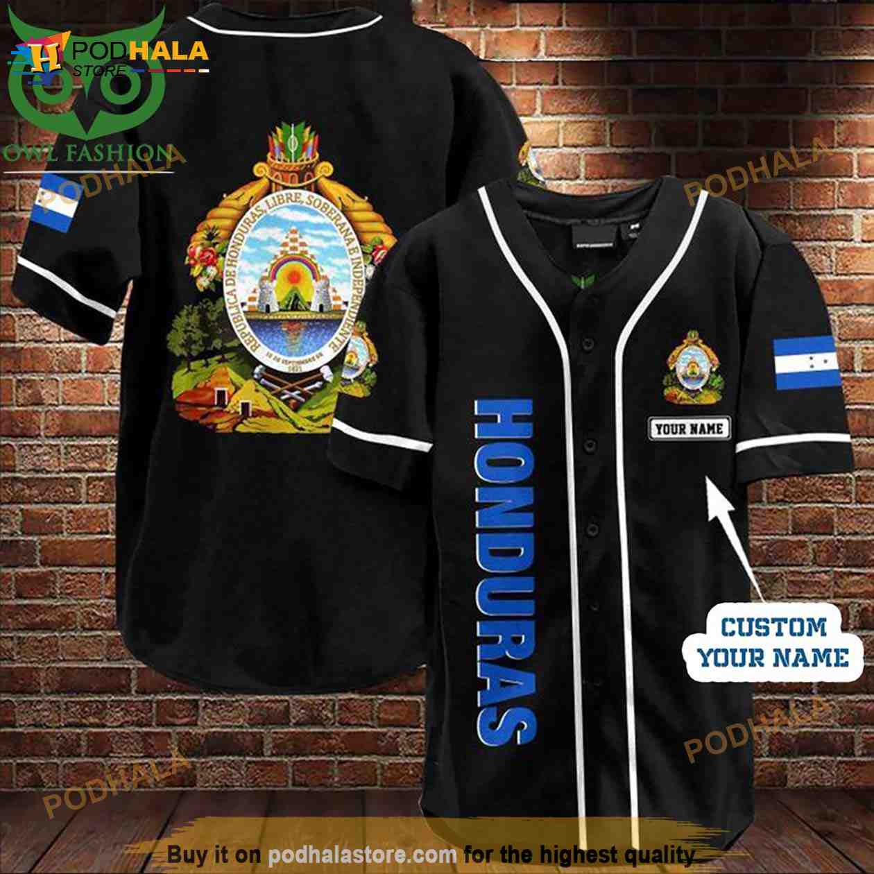 Custom Name Honduras 3D Baseball Jersey Shirt Custom Name Honduras 3D Baseball Jersey Shirt