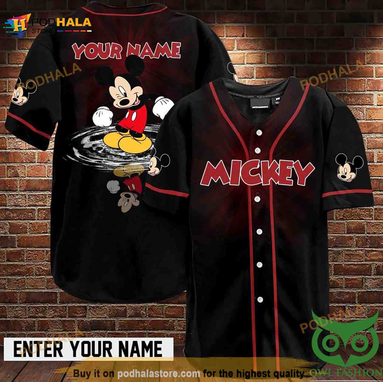 Custom Name Mickey Smiling 3D Baseball Jersey Shirt Custom Name Mickey Smiling 3D Baseball Jersey Shirt