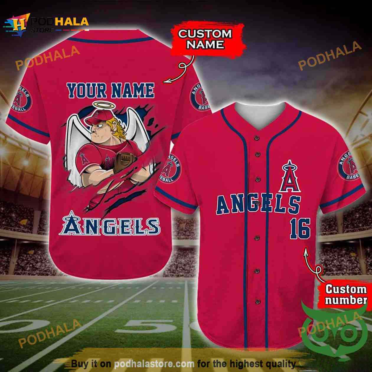 Custom Name Number Los Angeles Angels 3D Baseball Jersey Gift Custom Name Number Los Angeles Angels 3D Baseball Jersey Gift
