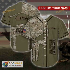 Custom Name Seattle Seahawks NFL 3D Baseball Jersey Shirt