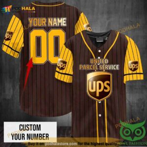 Customized Parcel Brown 3D Baseball Jersey Shirt