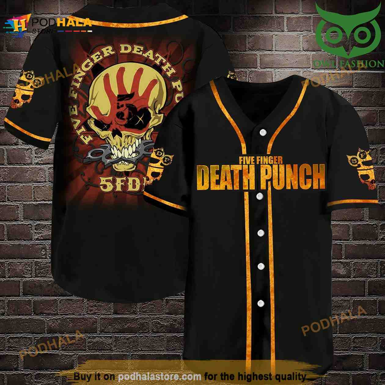 Five Finger Death Punch 3D Baseball Jersey Shirt Five Finger Death Punch 3D Baseball Jersey Shirt