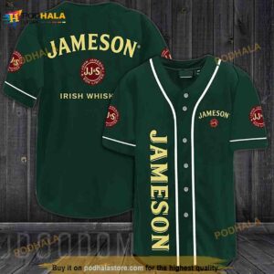 Green Jameson Whiskey 3d Baseball Jersey