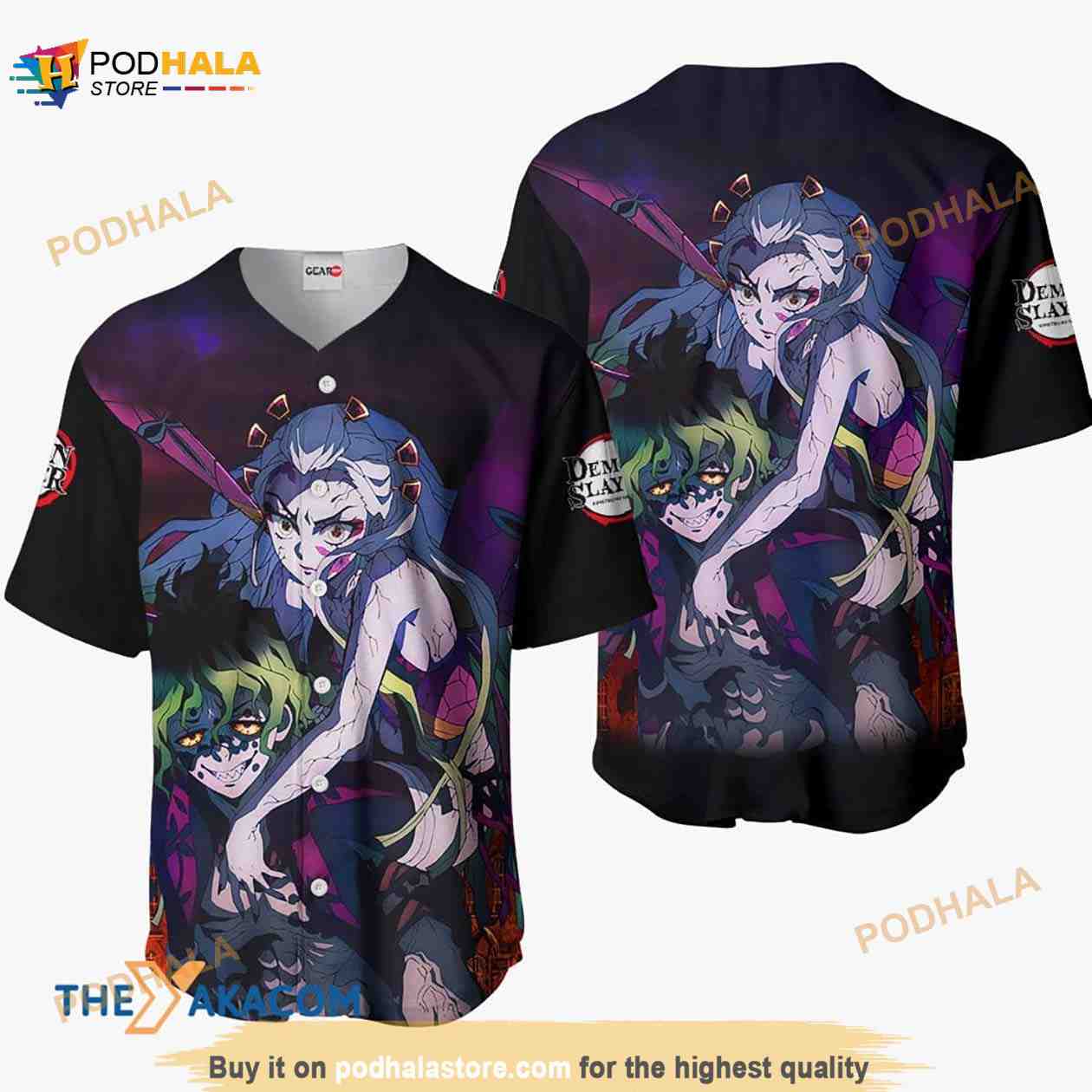 Gyutaro And Daki Kimetsu Anime 3D Baseball Jersey Shirt Gyutaro And Daki Kimetsu Anime 3D Baseball Jersey Shirt