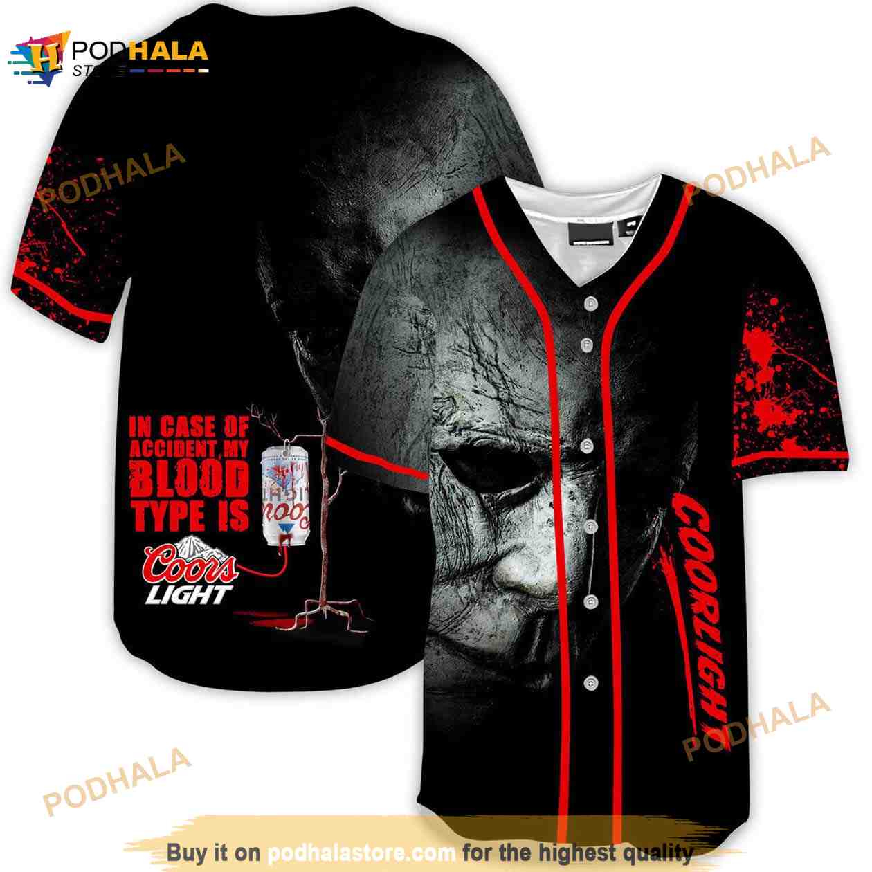 Halloween Horror Michael Myers Coors Light 3d Baseball Jersey Halloween Horror Michael Myers Coors Light 3d Baseball Jersey