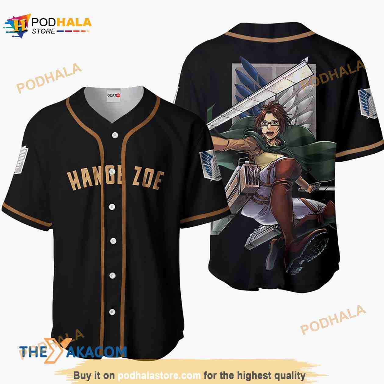 Hange Zoe Attack On Titan Anime 3D Baseball Jersey Shirt Hange Zoe Attack On Titan Anime 3D Baseball Jersey Shirt