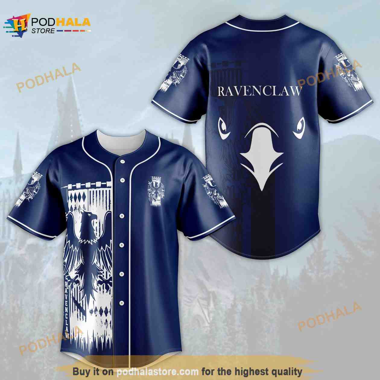 Harry Potter Ravenclaw 3D Baseball Jersey Harry Potter Ravenclaw 3D Baseball Jersey