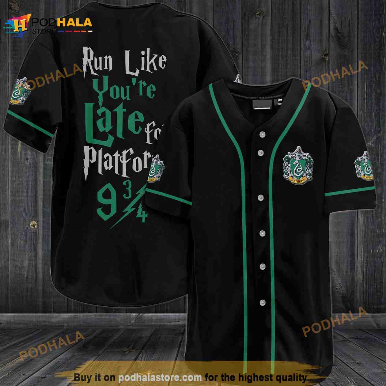 Harry Potter Run Like You’re Late For Platform 9 34 Slytherin 3D Baseball Jersey Harry Potter Run Like You’re Late For Platform 9 34 Slytherin 3D Baseball Jersey