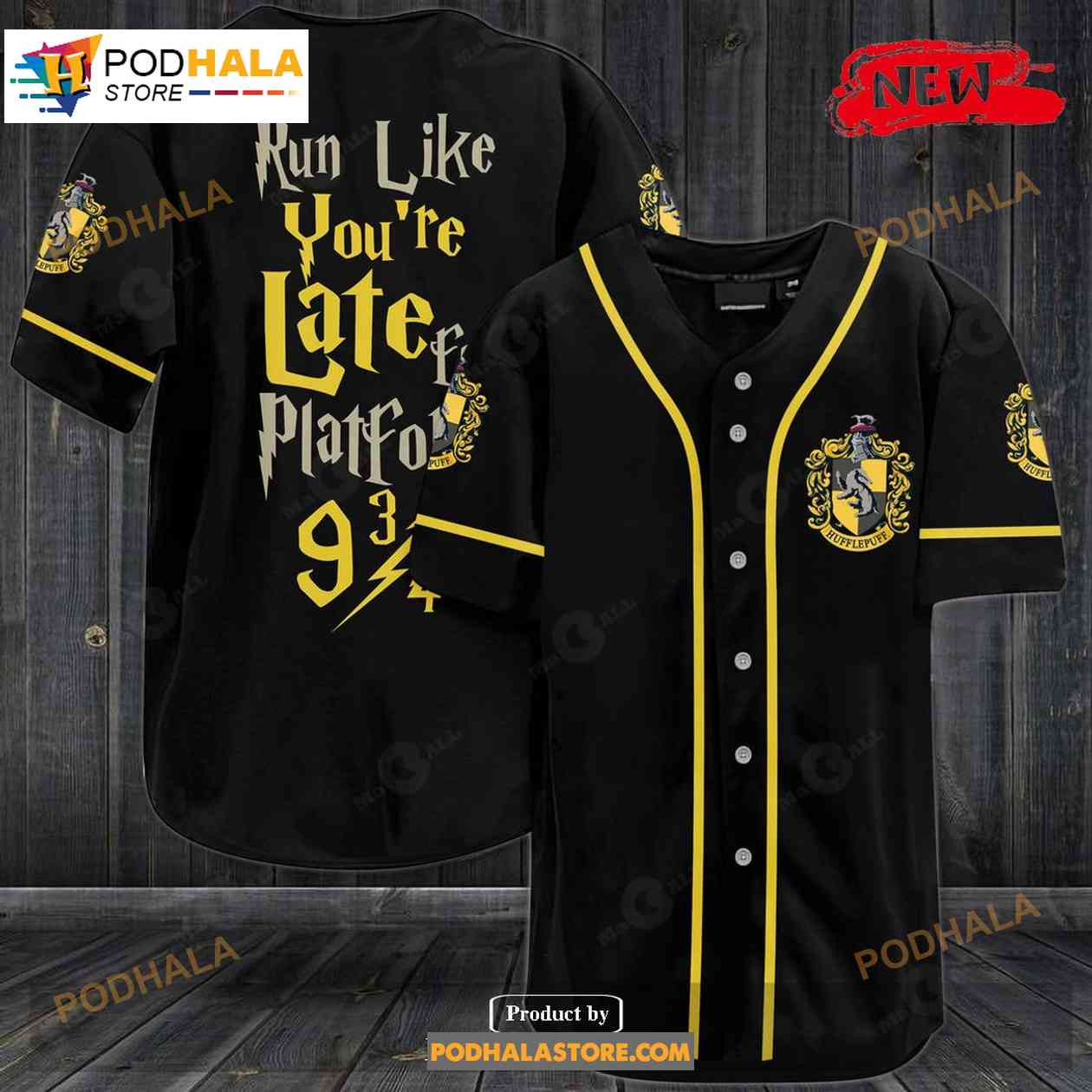 Harry Potter Run Like You’re Late For Platform 9 Hufflepuff Baseball Jersey Harry Potter Run Like You’re Late For Platform 9 Hufflepuff Baseball Jersey