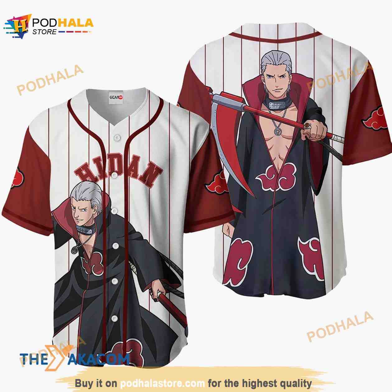 Hidan Akatsuki Anime Sport Style 3D Baseball Jersey Shirt Hidan Akatsuki Anime Sport Style 3D Baseball Jersey Shirt