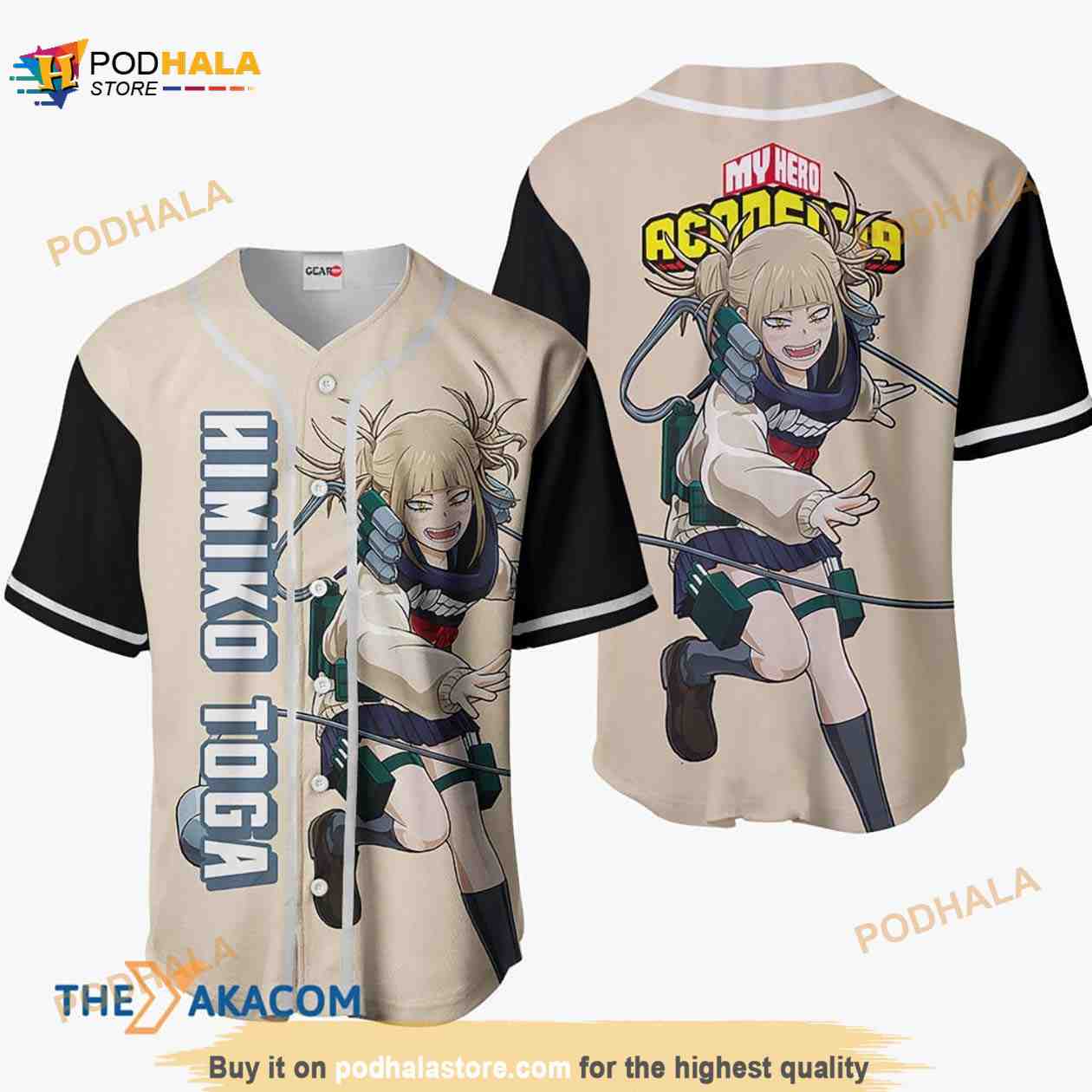 Himiko Toga My Hero Academia Anime 3D Baseball Jersey Shirt Himiko Toga My Hero Academia Anime 3D Baseball Jersey Shirt