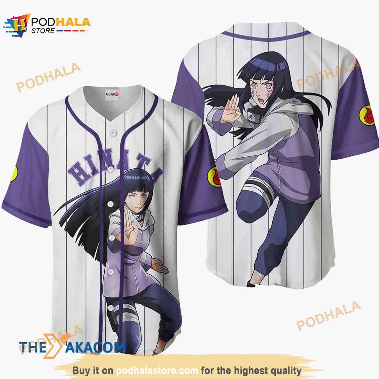 Hinata Hyuga Anime Sport Style 3D Baseball Jersey Shirt Hinata Hyuga Anime Sport Style 3D Baseball Jersey Shirt