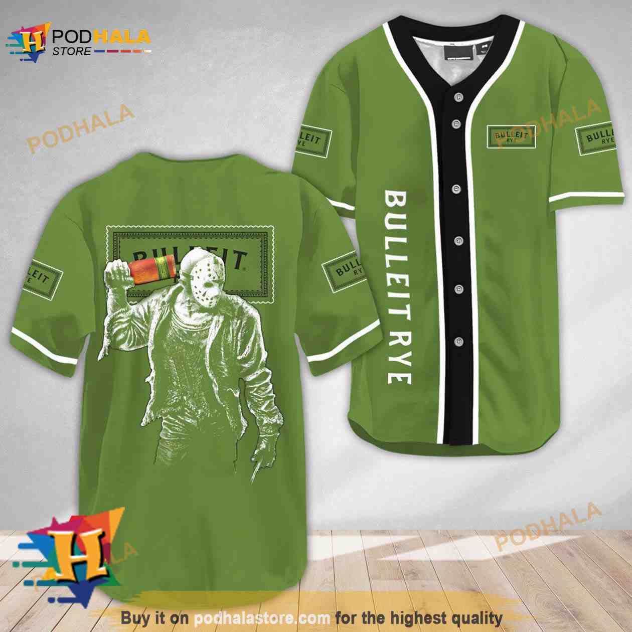 Horror Jason Voorhees Bulleit Rye Whiskey 3D Baseball Jersey Horror Jason Voorhees Bulleit Rye Whiskey 3D Baseball Jersey