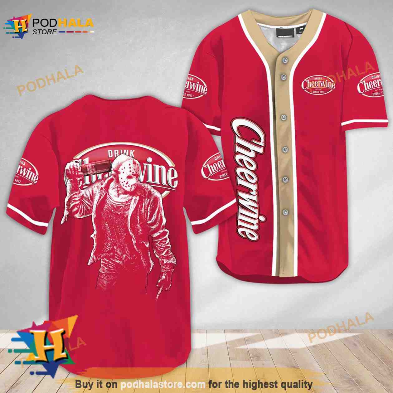 Horror Jason Voorhees Cheerwine 3D Baseball Jersey Horror Jason Voorhees Cheerwine 3D Baseball Jersey