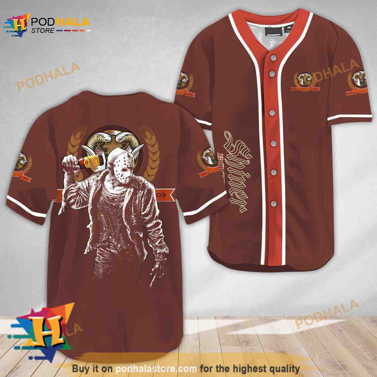 Horror Jason Voorhees Shiner Bock Beer 3D Baseball Jersey Horror Jason Voorhees Shiner Bock Beer 3D Baseball Jersey