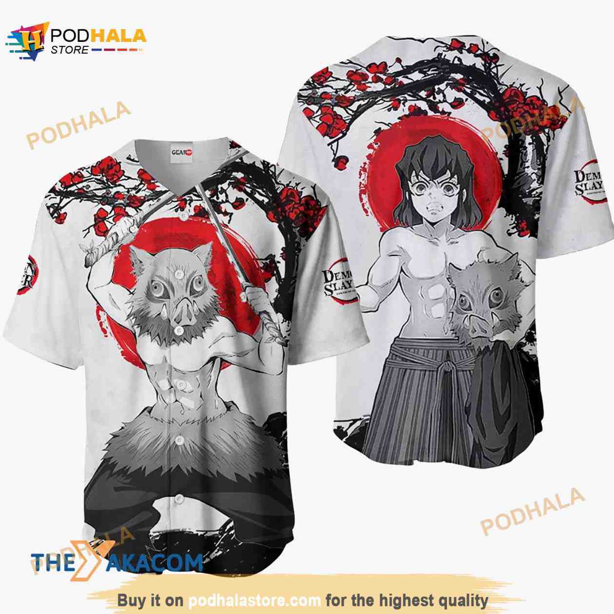 Inosuke Kimetsu Anime Japan Style 3D Baseball Jersey Shirt Inosuke Kimetsu Anime Japan Style 3D Baseball Jersey Shirt