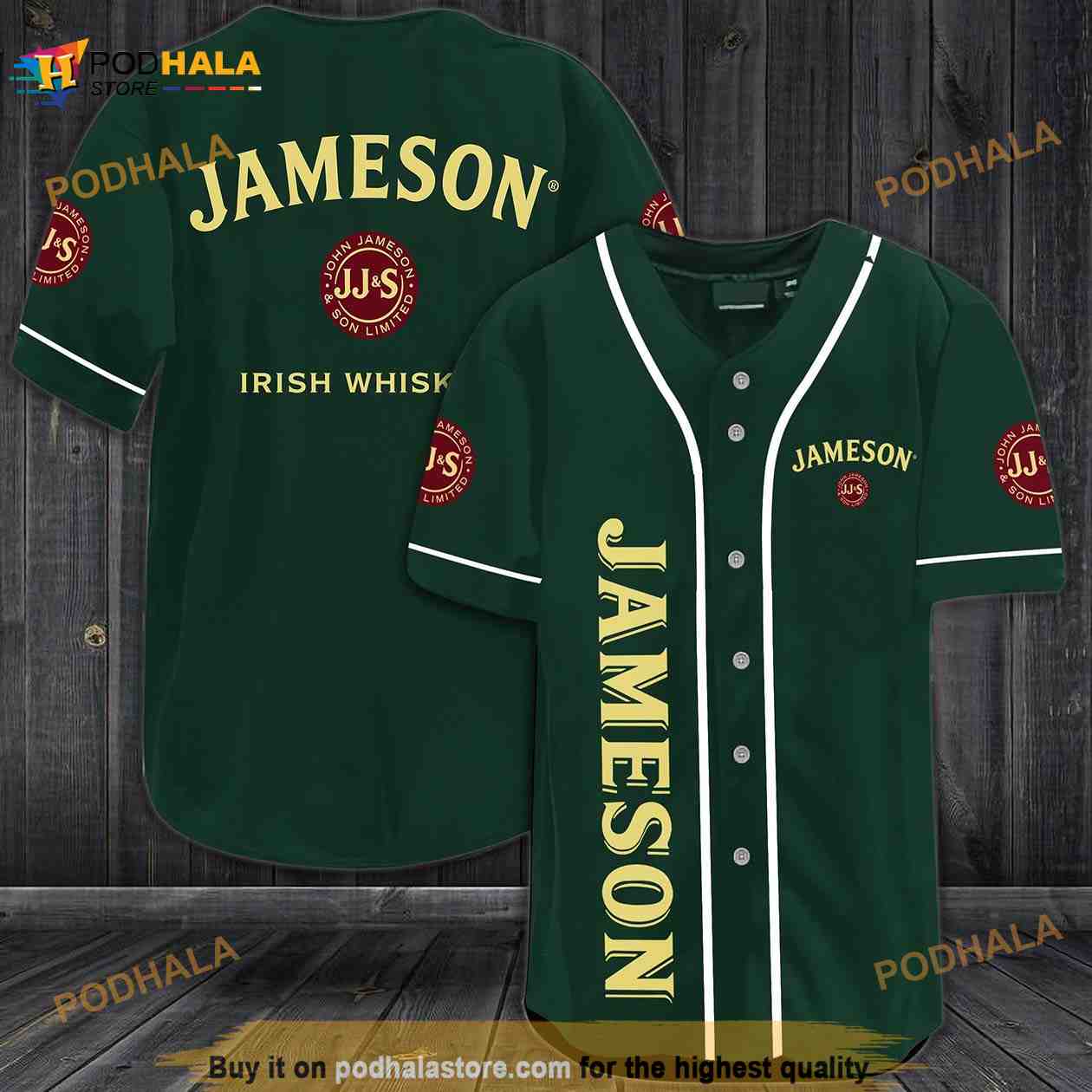Jameson Irish Whiskey 3D Baseball Jersey Jameson Irish Whiskey 3D Baseball Jersey