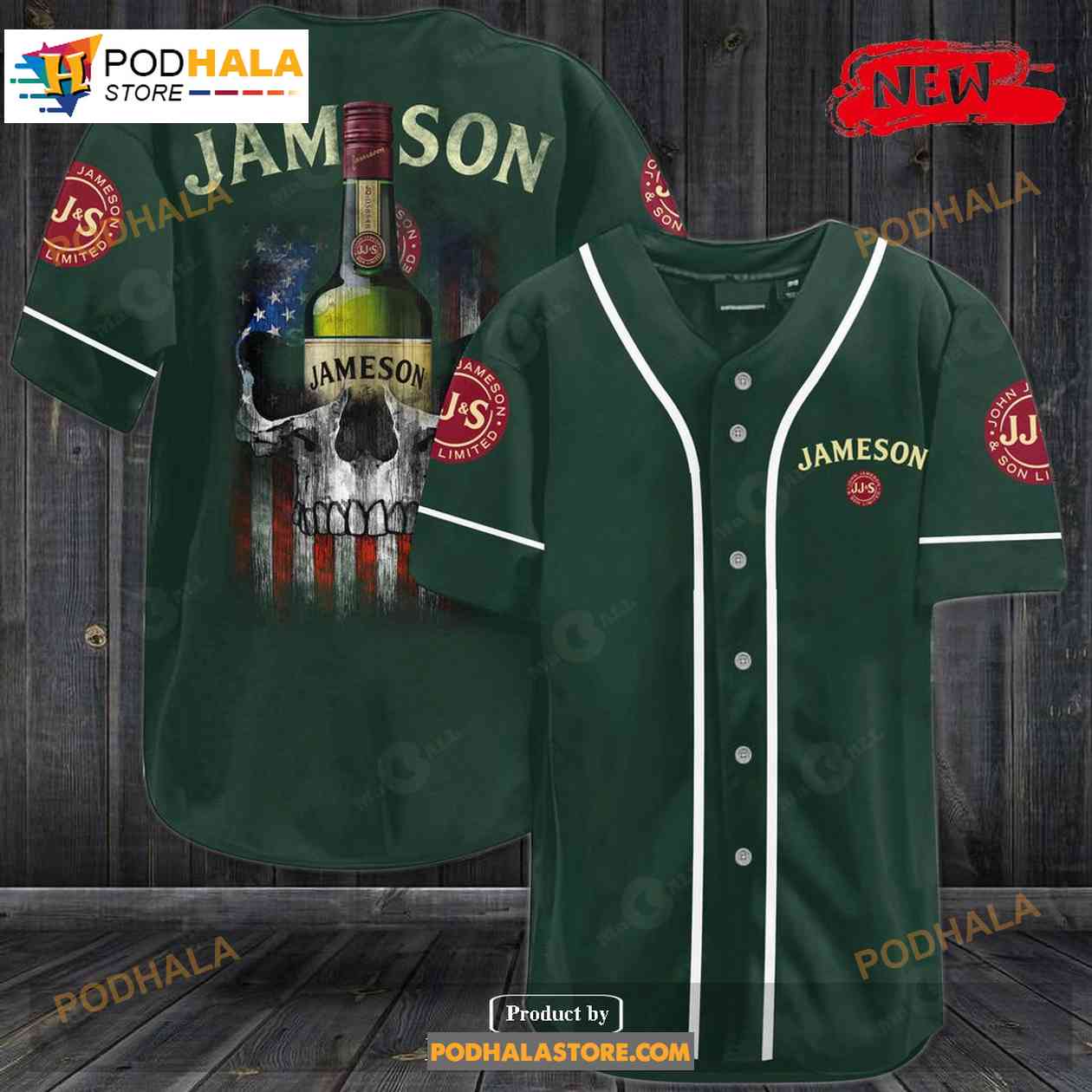 Jameson Irish Whiskey Usa Flag Skull All Over Print 3d Dark Green Baseball Jersey Jameson Irish Whiskey Usa Flag Skull All Over Print 3d Dark Green Baseball Jersey