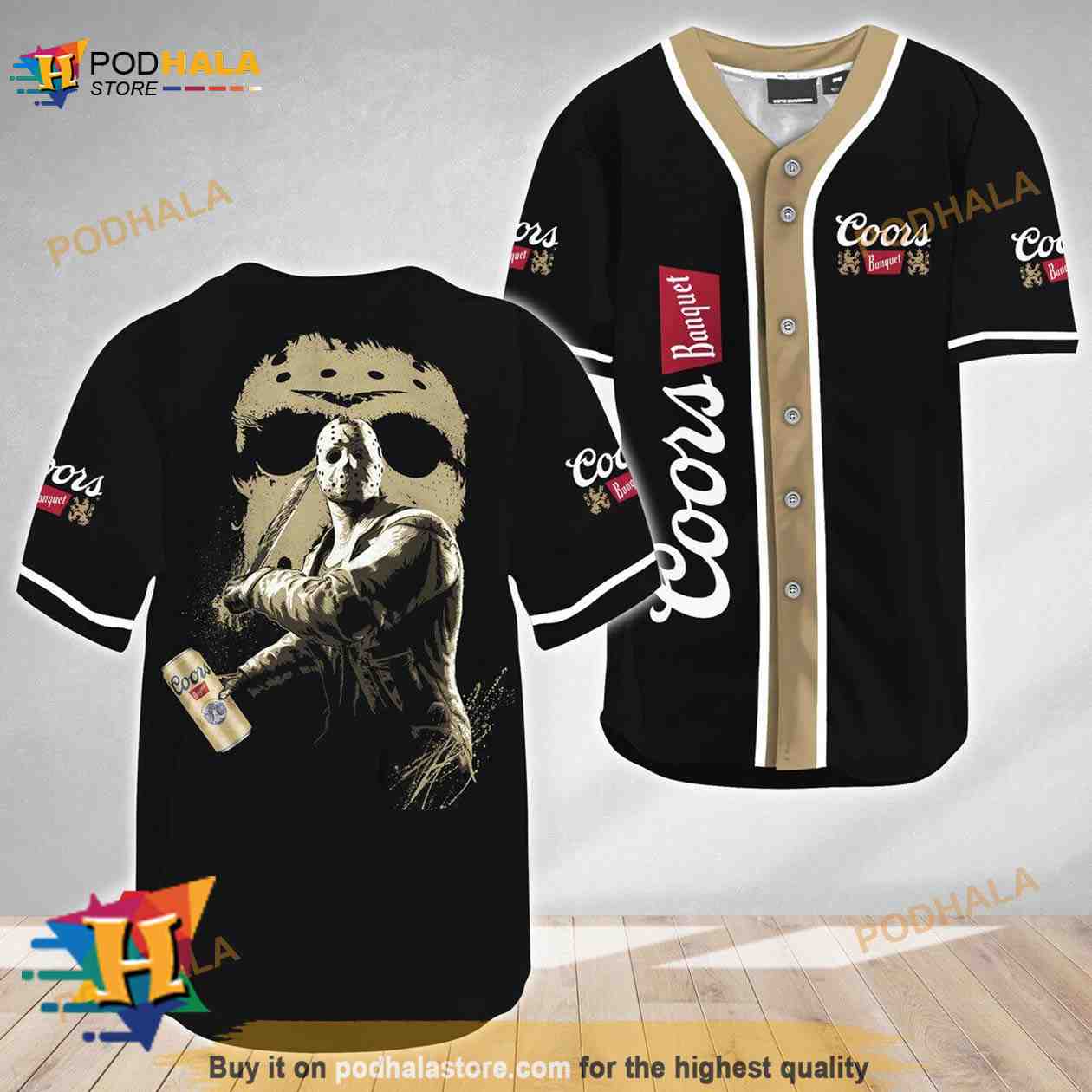 Jason Voorhees Friday The 13th Coors Banquet 3D Baseball Jersey Jason Voorhees Friday The 13th Coors Banquet 3D Baseball Jersey