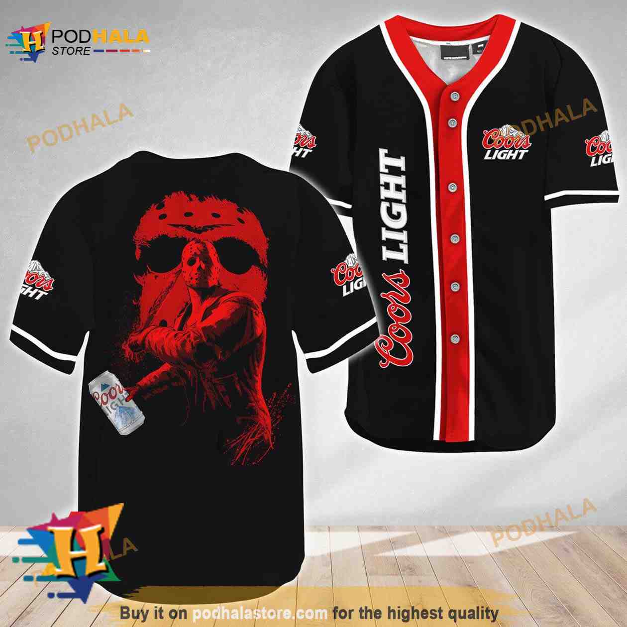 Jason Voorhees Friday The 13th Coors Light 3D Baseball Jersey Jason Voorhees Friday The 13th Coors Light 3D Baseball Jersey