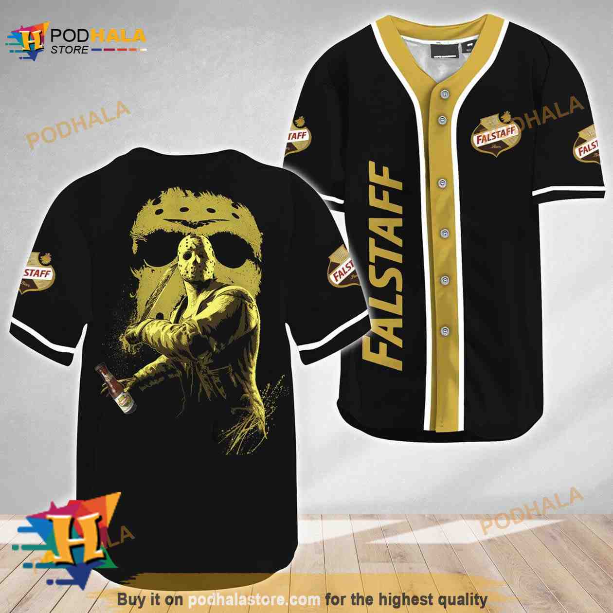 Jason Voorhees Friday The 13th Falstaff Beer 3D Baseball Jersey Jason Voorhees Friday The 13th Falstaff Beer 3D Baseball Jersey