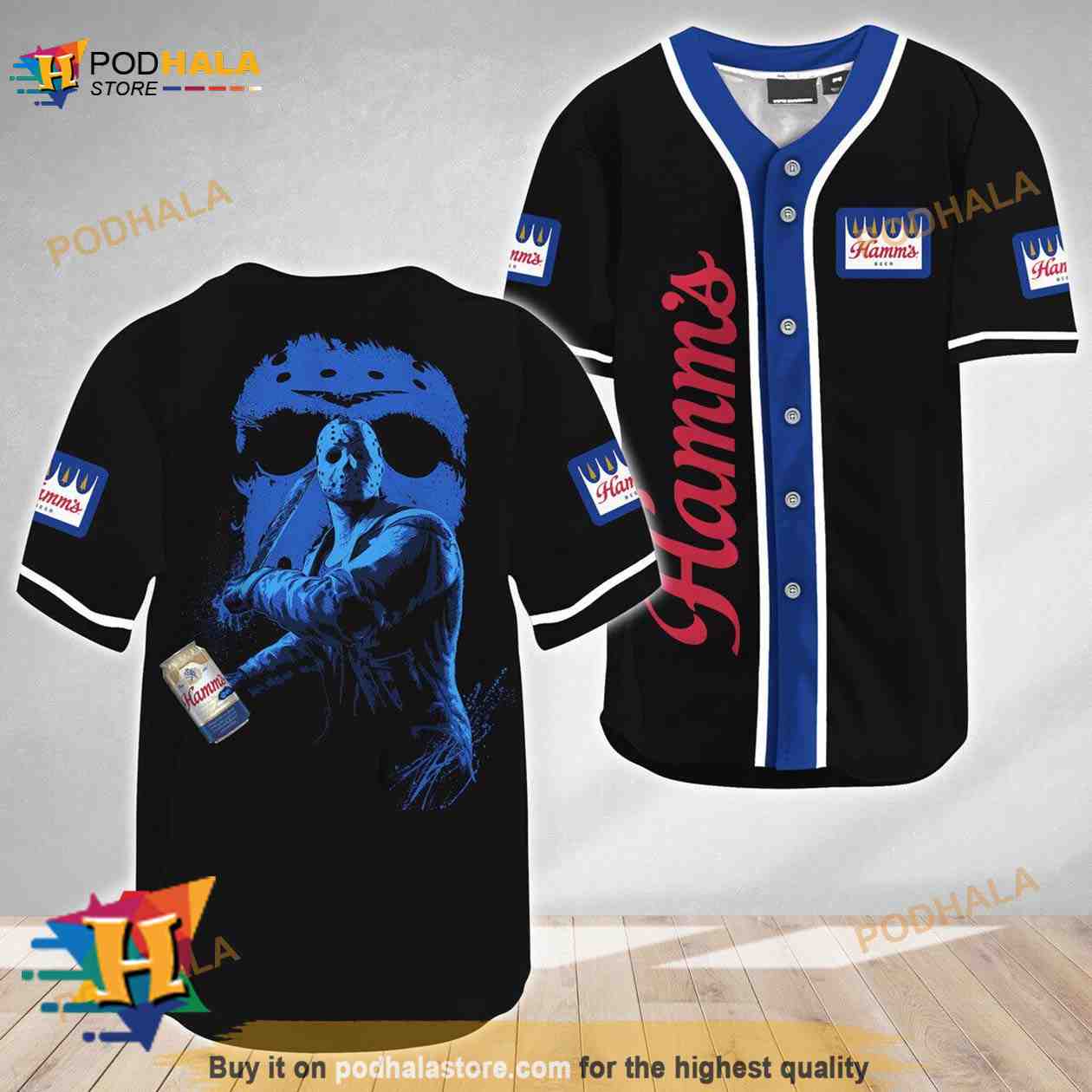 Jason Voorhees Friday The 13th Hamm’s Beer 3D Baseball Jersey Jason Voorhees Friday The 13th Hamm’s Beer 3D Baseball Jersey